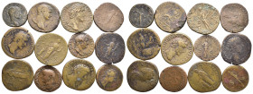 RÖMER RÖMISCHE KAISERZEIT
Lot Groß- und Mittelbronzen (12 Stücke) Enthalten sind Sesterze (8x), Dudpondien (2x) u. Asse (2x); darunter Germanicus, Do...