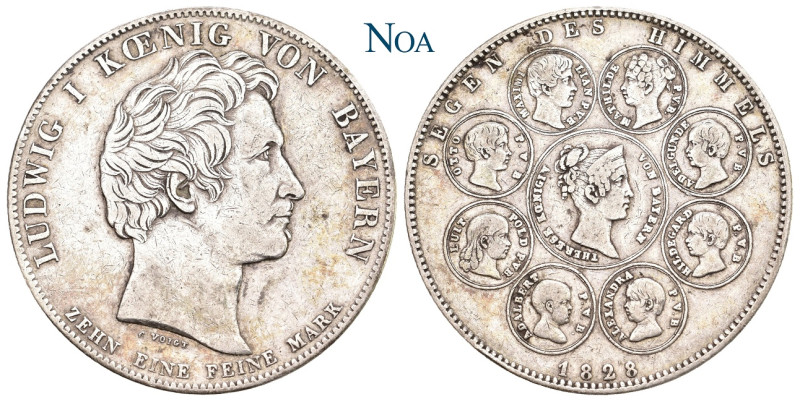 BAYERN
Ludwig I., 1825-1848. Geschichtstaler 1828 München Segen des Himmels. Th...
