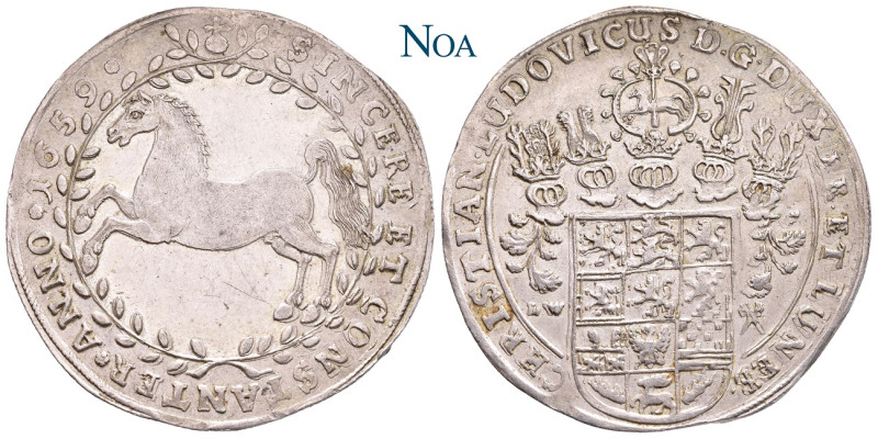 BRAUNSCHWEIG-LÜNEBURG-CELLE
Christian Ludwig, 1648-1665. Reichstaler 1659 LW Cl...