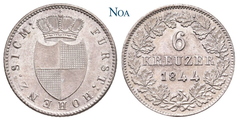 HOHENZOLLERN-SIGMARINGEN
Karl, 1831-1848. 6 Kreuzer 1844 Wiesbaden AKS 14; J. 1...