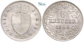 HOHENZOLLERN-SIGMARINGEN
Karl, 1831-1848. 6 Kreuzer 1846 Wiesbaden AKS 14; J. 11. 2.63 g. Stempelglanz