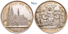 KÖLN, Stadt.
 Silbermedaille 1880 Stempel der Werkstatt Drentwett, Augsburg. Auf die Fertigstellung des Kölner Domes am 14. August 1880. Vs.: Ansicht...