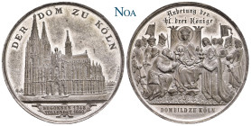 KÖLN, Stadt.
 Zinnmedaille 1880 Stempel der Werkstatt Drentwett, Augsburg. Auf die Fertigstellung des Kölner Domes am 14. August 1880. Vs.: Ansicht d...