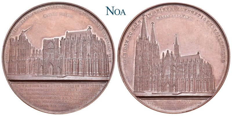 KÖLN, Stadt.
 Bronzemedaille 1848 Stempel von J. Wiener. Auf die 600-Jahrfeier ...