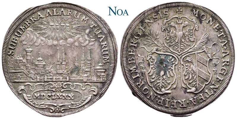 NÜRNBERG, Stadt.
 Reichstaler 1680 Münzmeister G. F. Nürnberger. Vs.: Nürnberge...