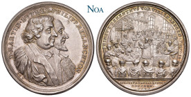 NÜRNBERG, Stadt.
 Silbermedaille 1730 Stempel von P. P. Werner. Auf die 200-Jahrfeier der Übergabe der Augsburger Konfession. Vs.: Brustbilder Martin...