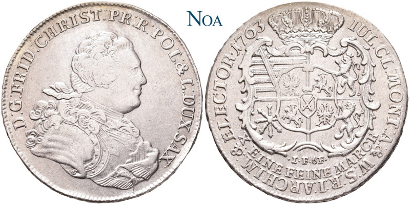SACHSEN, Kurfürsten und Albertiner.
Friedrich Christian, 1763. Konventionstaler...
