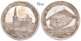 SCHWÄBISCH HALL, Stadt.
 Silbermedaille 1716 Stempel von M. Brunner. Sog. Salzbrunnenmedaille. Auf die Errichtung des neuen Schöpfwerks. Vs.: Ansicht...