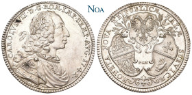 SCHWÄBISCH HALL, Stadt.
 Reichstaler 1742 Nürnberg Mit Titel u. Porträt Karls VII. Münzmeister P. G. Nürnberger, Stempel von J. L. Oexlein. Mit erhab...