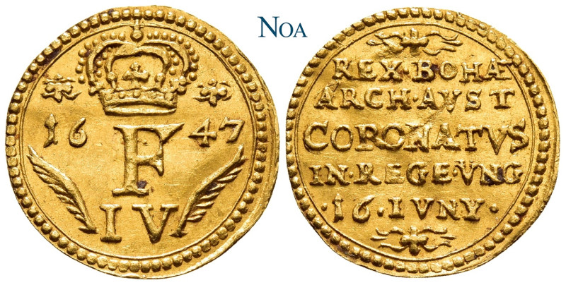 HABSBURGER BIS 1918
Ferdinand III., 1637-1657. 1/4 Dukat 1647 Preßburg Auf die ...