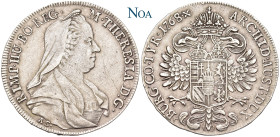 HABSBURGER BIS 1918
Maria Theresia, 1740-1780. 1/2 Taler 1768 Hall Jahreszahl im Stempel aus 1767 geändert. Mzm. L. Aschpacher u. Wardein J. J. Stock...