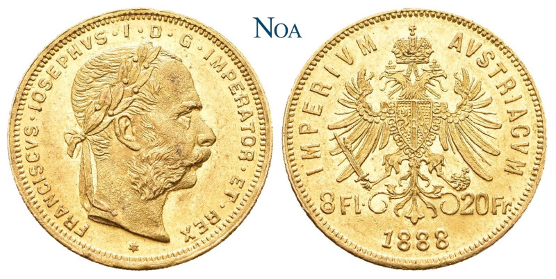 HABSBURGER BIS 1918
Franz Josef, 1848-1916. 8 Florin (20 Francs) 1888 Wien Heri...