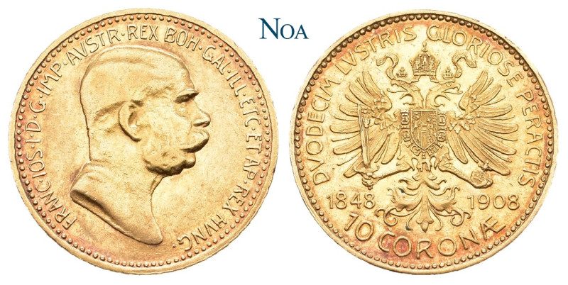 HABSBURGER BIS 1918
Franz Josef, 1848-1916. 10 Kronen 1908 Wien Auf das 60. Reg...