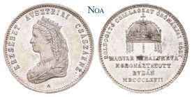 HABSBURGER BIS 1918
Franz Josef, 1848-1916. Silbermedaille 1867 A Wien Auf die Krönung seiner Gemahlin Elisabeth von Bayern zur Königin von Ungarn. M...