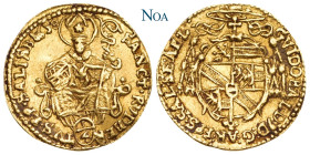 GEISTLICHKEIT SALZBURG, Erzbistum.
Guidobald von Thun und Hohenstein, 1654-1668. 1/4 Dukat 1658 Pr. 1466; Fr. 777; Zöttl 1782. 0.87 g. Gewellt, fast ...