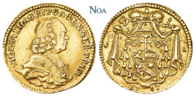 GEISTLICHKEIT SALZBURG, Erzbistum.
Sigismund III. von Schrattenbach, 1753-1771. Dukat 1767 Pr. 2264; Fr. 872; Zöttl 2930. 3.46 g. Vorzüglich
