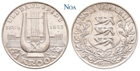 ESTLAND REPUBLIK, 1918-1940.
 Kroon 1933 Auf das 10. estnische Sängerfest in Tallin. KM 14. 6.00 g. Gutes vorzüglich