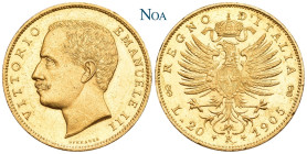 ITALIEN KÖNIGREICH
Viktor Emanuel III., 1900-1946. 20 Lire 1905 R Rom Auflage: 8.715 Exemplare. Pagani 664; Montenegro 46 (R); Fr. 24; KM 37.1. 6.46 ...