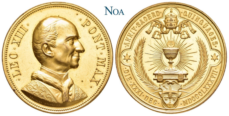 ITALIEN VATIKAN / KIRCHENSTAAT
Leo XIII., 1878-1903. Vergoldete Bronzemedaille ...