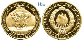 JUGOSLAWIEN SOZIALISTISCHE FÖDERATIVE REPUBLIK, 1963-1992.
 100 Dinar 1968 NI Mailand 25-Jahrfeier der Unabhängigkeit. Auflage: 10.000 Exemplare. KM ...