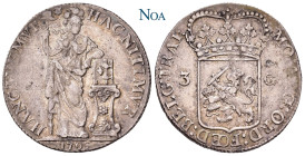 NIEDERLANDE UTRECHT
Provinz. 3 Gulden 1795 Utrecht Delm. 1150; Dav. 1852; Schulman 87; KM 9.3. 30.79 g. Feine Tönung, gutes sehr schön