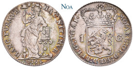 NIEDERLANDE UTRECHT
Provinz. Gulden 1794 Utrecht KM 102.3; Delmonte 1182. 10.44 g. Irisierende Tönung, fast vorzüglich