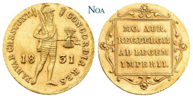 NIEDERLANDE KÖNIGREICH DER VEREINIGTEN NIEDERLANDE
Wilhelm I., 1813-1840. Dukat 1831 Utrecht Schulman 215; Delmonte 1188; Fr. 331; KM 50.1. 3.49 g. L...