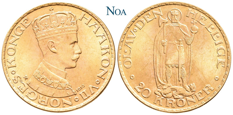 NORWEGEN
Haakon VII., 1905-1938. 20 Kroner 1910 Kongsberg ABH 1; Fr. 19; KM 376...