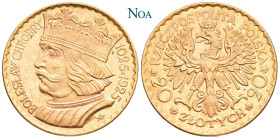 POLEN
Republik, 1919-1939. 20 Zlotych 1925 Warschau Auf Boleslaw I. u. den 900. Jahrestag der Gründung Polens. Auflage: 27.240 Exemplare. Parchimowic...