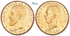 RUMÄNIEN KÖNIGREICH
Karl I., 1866-1914. 100 Lei 1906 Brüssel Zum 40. Regierungsjubiläum. Auflage: 3.000 Exemplare. Schäffer/Stambuliu 67; KM 40; Fr. ...