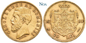 RUMÄNIEN KÖNIGREICH
Karl I., 1866-1914. 20 Lei 1890 B Bukarest Schäffer/Stambuliu 39; KM 20; Fr. 3; Schl. 5. 6.43 g. Kl. Kratzer, vorzüglich