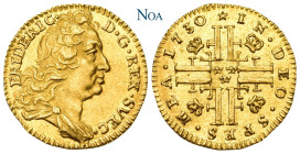SCHWEDEN
Friedrich, 1720-1751. 1/4 Dukat 1730 Stockholm Münzmeister E. Zedritz. A.A.H. 50 a; KM 417; Hagander 387; Fr. 60. 0.87 g. Vorzüglich-Stempel...
