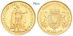 UNGARN AB 1867
Franz Josef I., 1848-1916. 10 Korona 1911 KB Kremnitz Herinek 411; Huszàr 2200; Fr. 252; KM 485. 3.38 g. Vorzüglich