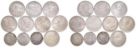 DÄNEMARK
Lot 1 und 2 Kronen (11 Stücke) 1875-1930 Meist verschiedene Jahrgänge u. Typen. Sehr schön, vorzüglich u. Stempelglanz