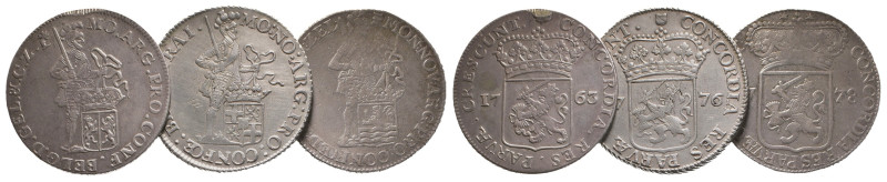 NIEDERLANDE DIVERSE PROVINZEN
Lot Dukaton (3 Stücke) 1763 bis 1778 Prägungen vo...