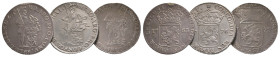 NIEDERLANDE DIVERSE PROVINZEN
Lot Dukaton (3 Stücke) 1763 bis 1778 Prägungen von Gelderland (Henkelspur), Utrecht u. Zeeland. Teils mit Fehlern, meis...