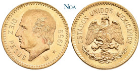 MEXIKO
2. Republik, seit 1867. 10 Pesos 1959 M Mexico City Hidalgo. Auflage: 50.000 Exemplare. Fr. 166 R; KM 473. 8.31 g. Prägefrisch
