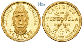 VENEZUELA
 5 Bolivares ohne Jahr (um 1960) Aus der Serie "Caciques de Venezuela". Vs.: Kopf von Manaure v. v. Rs.: Schrift auf Pfeilbündel. Riffelran...