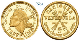 VENEZUELA
 5 Bolivares ohne Jahr (um 1960) Aus der Serie "Caciques de Venezuela". Vs.: Kopf von Terepaima n. l. Rs.: Schrift auf Pfeilbündel. Riffelr...