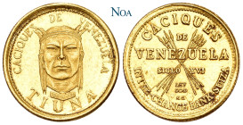VENEZUELA
 5 Bolivares ohne Jahr (um 1960) Aus der Serie "Caciques de Venezuela". Vs.: Kopf von Tiuna v. v. Rs.: Schrift auf Pfeilbündel. Riffelrand....