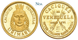 VENEZUELA
 5 Bolivares ohne Jahr (um 1960) Aus der Serie "Caciques de Venezuela". Vs.: Kopf von Urimare v. v. Rs.: Schrift auf Pfeilbündel. Riffelran...