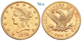VEREINIGTE STAATEN (USA)
 10 Dollar 1879 Philadelphia Eagle. Liberty head. Fr. 158; KM 102. 16.70 g. Fast vorzüglich