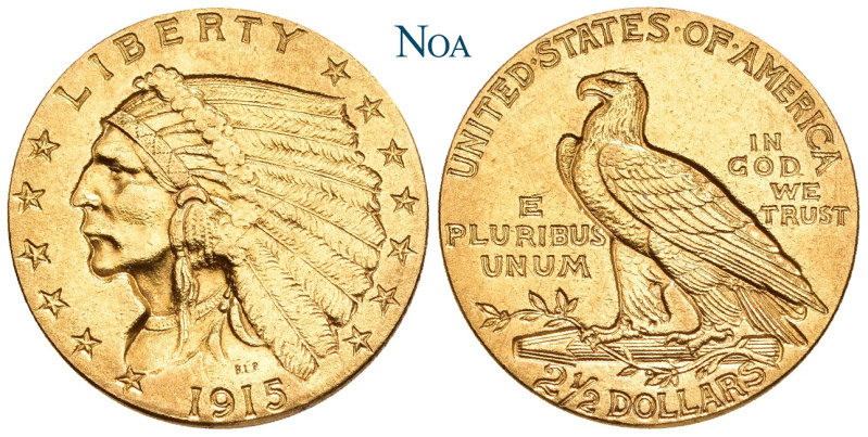 VEREINIGTE STAATEN (USA)
 2 1/2 Dollar 1915 Philadelphia Quarter Eagle. Indian ...