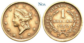 VEREINIGTE STAATEN (USA)
 1 Dollar 1852 Philadelphia Liberty head. Fr. 84; KM 73. 1.65 g. Feine Tönung, sehr schön