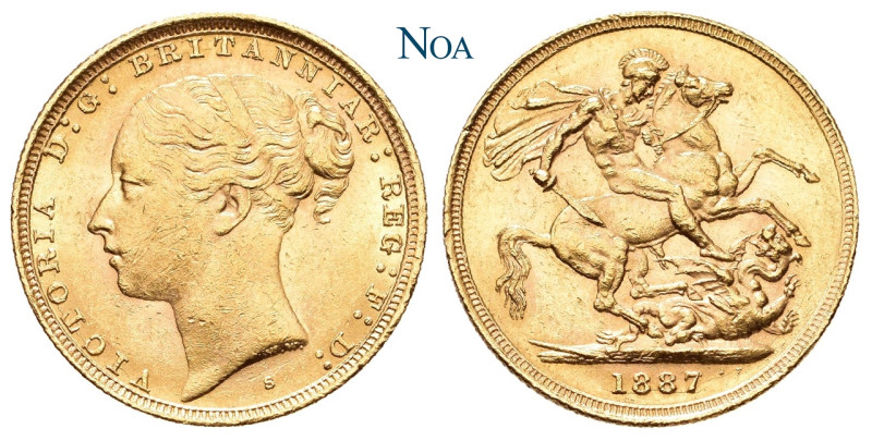 AUSTRALIEN
Victoria, 1837-1901. Sovereign 1887 S Sydney Young head. Fr. 15; KM ...