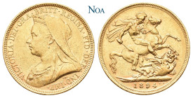 AUSTRALIEN
Victoria, 1837-1901. Sovereign 1894 M Melbourne Old head. Fr. 24; KM 13; Spink 3875. 7.95 g. Fast vorzüglich