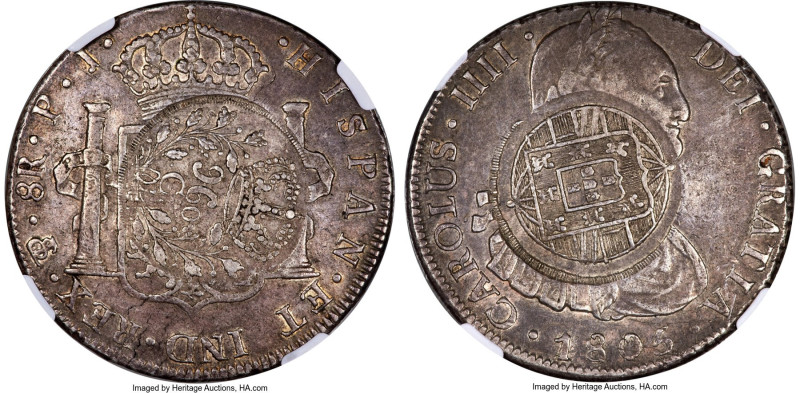 Cuiabá. João VI Counterstamped 960 Reis ND (1821) XF45 NGC, Cuiabá mint, KM350, ...