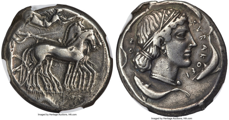 SICILY. Syracuse. Second Democracy (ca. 450-440 BC). AR tetradrachm (26mm, 17.10...