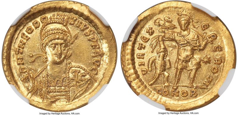 Theodosius II, Eastern Roman Empire (AD 402-450). AV solidus (21mm, 4.46 gm, 6h)...