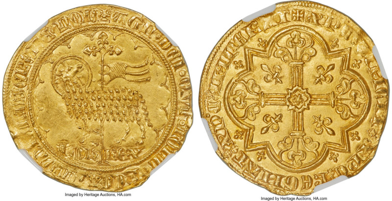 Jean II le Bon gold Mouton d'Or ND (1350-1364) MS62 NGC, Paris mint, Dup-291, Fr...